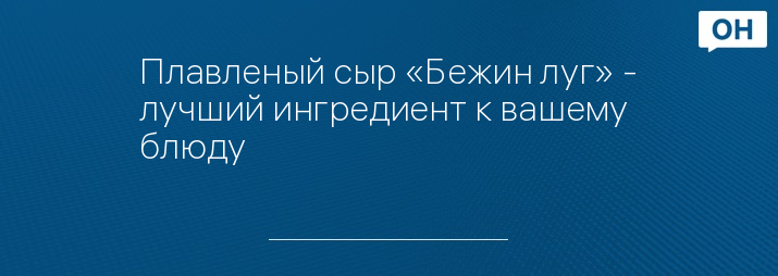 Плавленый сыр «Бежин луг» - лучший ингредиент к вашему блюду