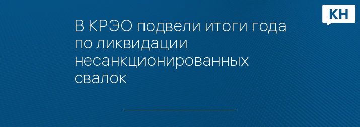 В КРЭО подвели итоги года по ликвидации несанкционированных свалок