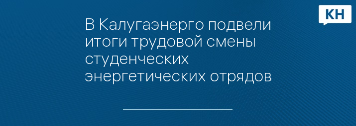 В Калугаэнерго подвели итоги трудовой смены студенческих энергетических отрядов
