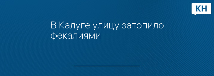 В Калуге улицу затопило фекалиями