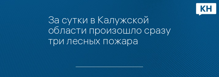 За сутки в Калужской области произошло сразу три лесных пожара