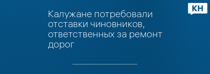 Калужане потребовали отставки чиновников, ответственных за ремонт дорог