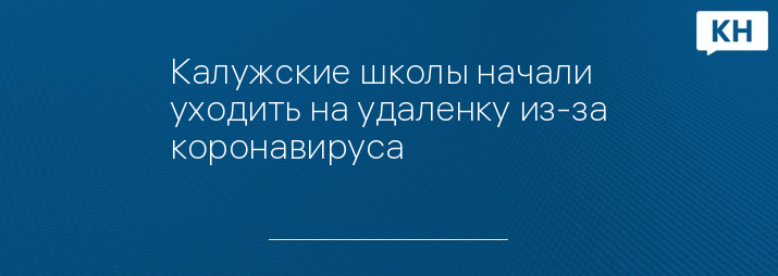 Калужские школы начали уходить на удаленку из-за коронавируса