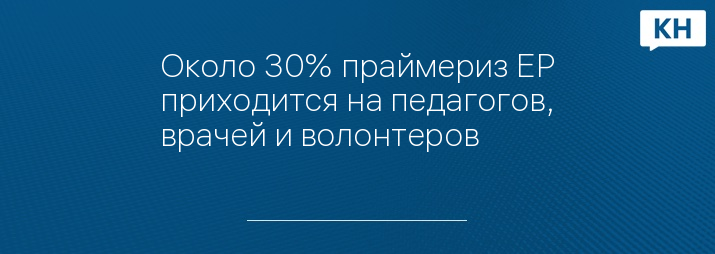 Около 30% праймериз ЕР приходится на педагогов, врачей и волонтеров