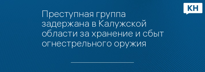 Преступная группа задержана в Калужской области за хранение и сбыт огнестрельного оружия 