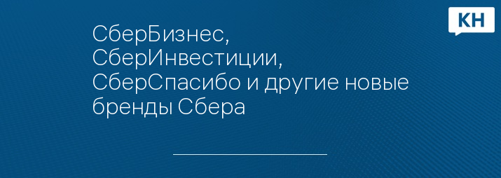 СберБизнес, СберИнвестиции, СберСпасибо и другие новые бренды Сбера