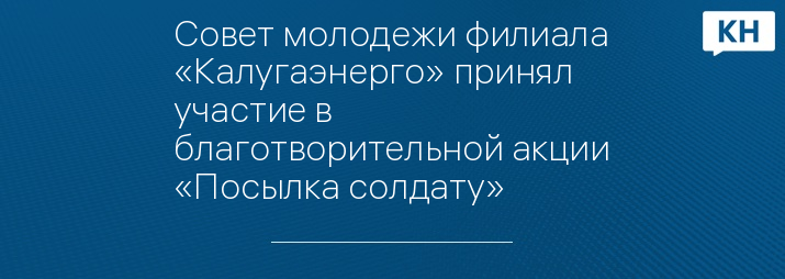 Совет молодежи филиала «Калугаэнерго» принял участие в благотворительной акции «Посылка солдату»