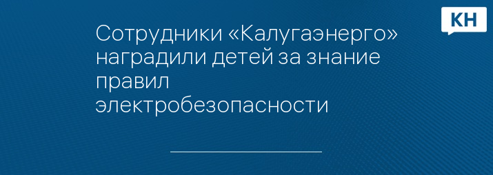 Сотрудники «Калугаэнерго» наградили детей за знание правил электробезопасности