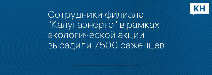 Сотрудники филиала "Калугаэнерго" в рамках экологической акции высадили 7500 саженцев