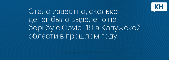 Стало известно, сколько денег было выделено на борьбу с Covid-19 в Калужской области в прошлом году