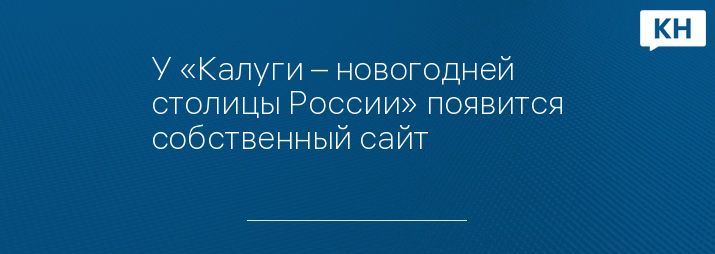 У «Калуги – новогодней столицы России» появится собственный сайт