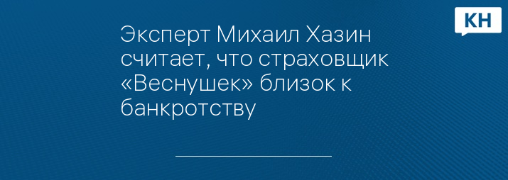 Эксперт Михаил Хазин считает, что страховщик «Веснушек» близок к банкротству