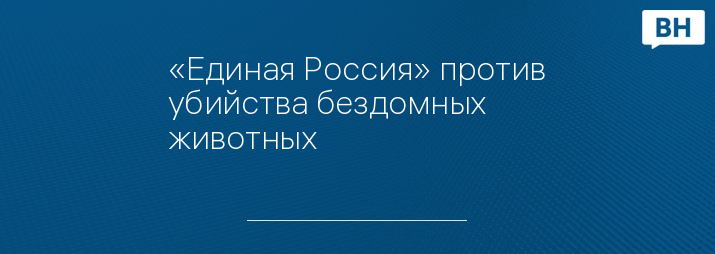 «Единая Россия» против убийства бездомных животных
