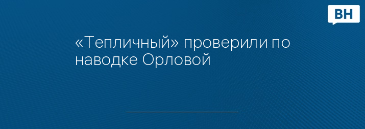 «Тепличный» проверили по наводке Орловой