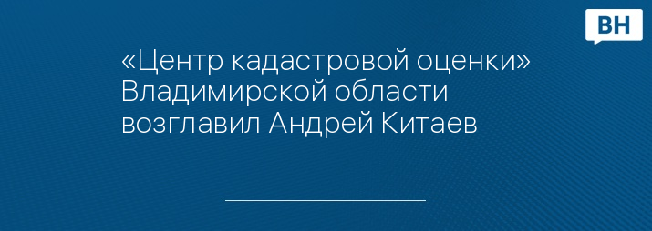 «Центр кадастровой оценки» Владимирской области возглавил Андрей Китаев