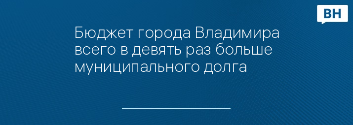 Бюджет города Владимира всего в девять раз больше муниципального долга