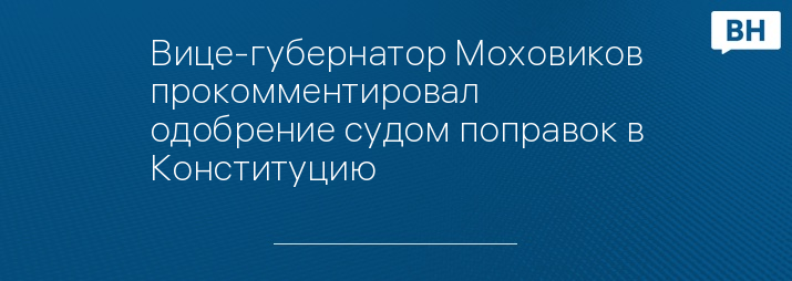 Вице-губернатор Моховиков прокомментировал одобрение судом поправок в Конституцию