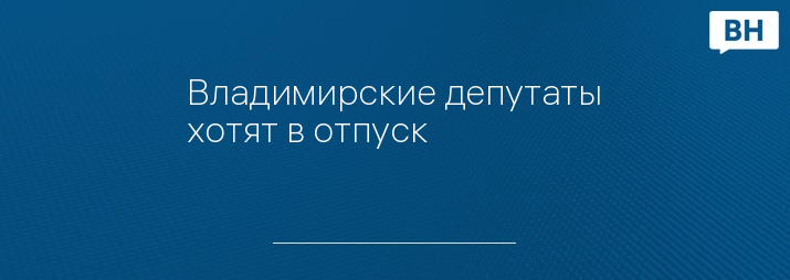 Владимирские депутаты хотят в отпуск