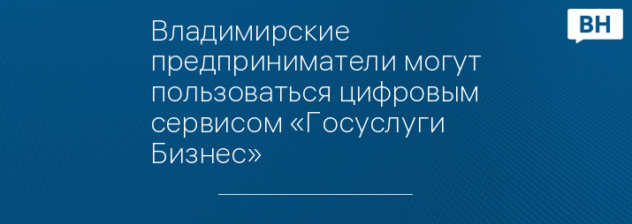 Владимирские предприниматели могут пользоваться цифровым сервисом «Госуслуги Бизнес»