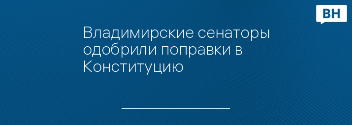 Владимирские сенаторы одобрили поправки в Конституцию