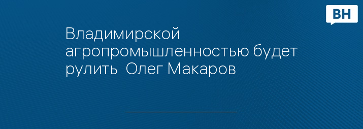 Владимирской агропромышленностью будет рулить  Олег Макаров