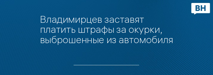 Владимирцев заставят платить штрафы за окурки, выброшенные из автомобиля