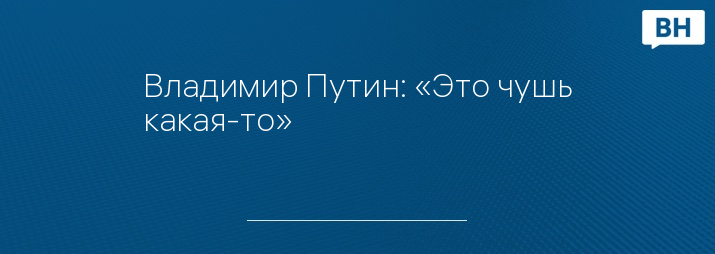 Владимир Путин: «Это чушь какая-то»