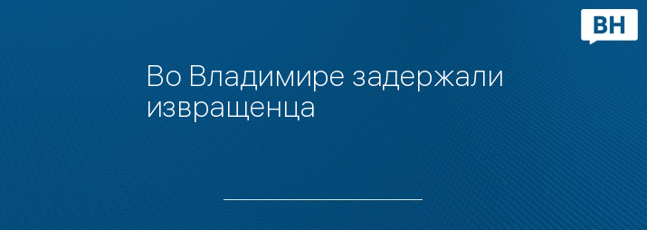 Во Владимире задержали извращенца