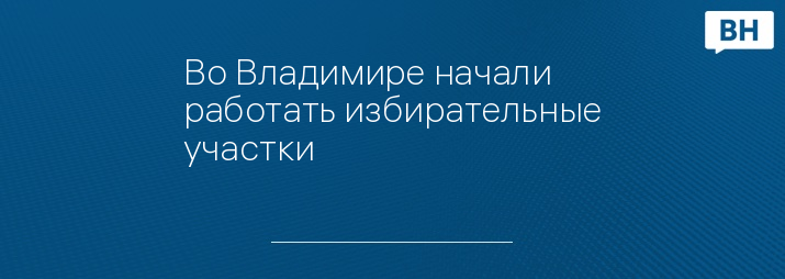 Во Владимире начали работать избирательные участки