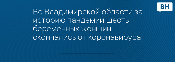 Во Владимирской области за историю пандемии шесть беременных женщин скончались от коронавируса 