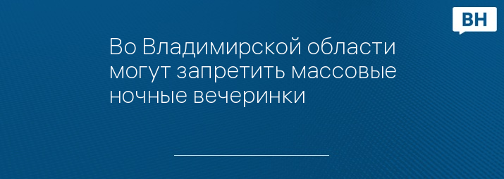 Во Владимирской области могут запретить массовые ночные вечеринки