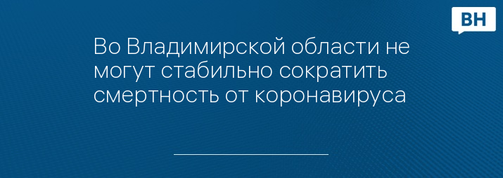 Во Владимирской области не могут стабильно сократить смертность от коронавируса