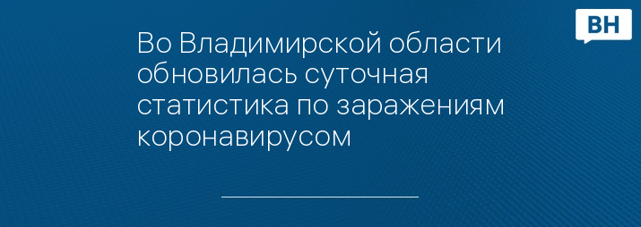 Во Владимирской области обновилась суточная статистика по заражениям коронавирусом