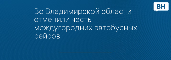 Во Владимирской области отменили часть междугородних автобусных рейсов