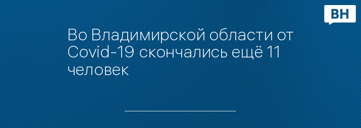 Во Владимирской области от Covid-19 скончались ещё 11 человек