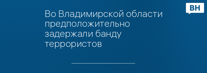 Во Владимирской области предположительно задержали банду террористов