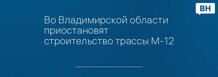 Во Владимирской области приостановят строительство трассы М-12