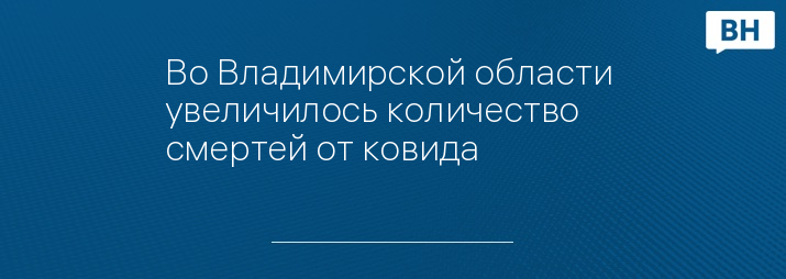 Во Владимирской области  увеличилось количество смертей от ковида 