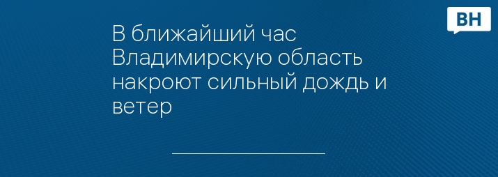 В ближайший час Владимирскую область накроют сильный дождь и ветер