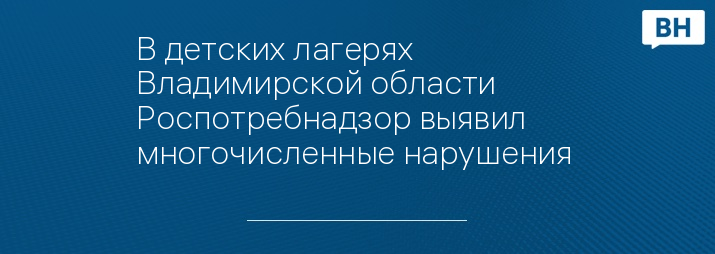 В детских лагерях Владимирской области Роспотребнадзор выявил многочисленные нарушения 