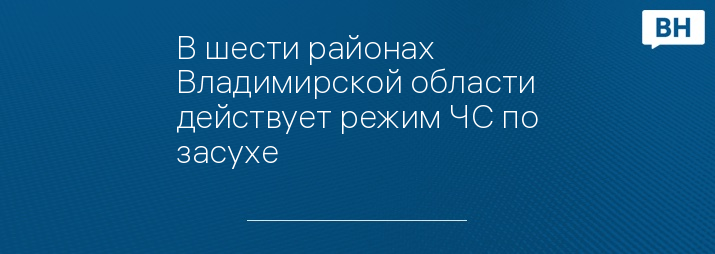 В шести районах Владимирской области действует режим ЧС по засухе 