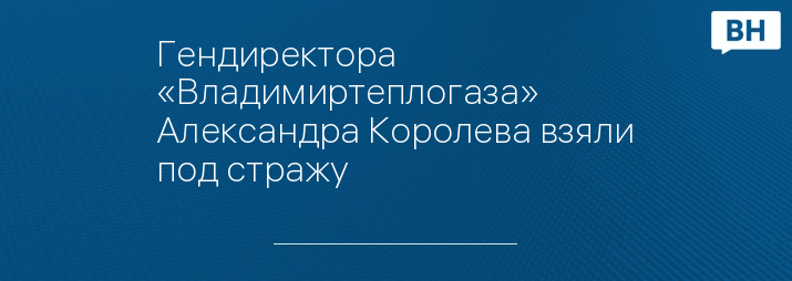 Гендиректора «Владимиртеплогаза» Александра Королева взяли под стражу