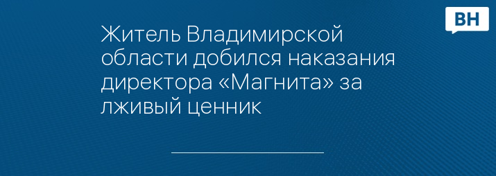 Житель Владимирской области добился наказания директора «Магнита» за лживый ценник