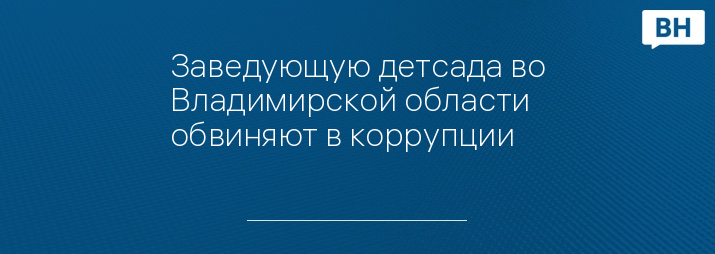 Заведующую детсада во Владимирской области обвиняют в коррупции