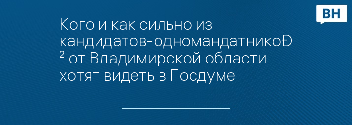 Кого и как сильно из кандидатов-одномандатников от Владимирской области хотят видеть в Госдуме