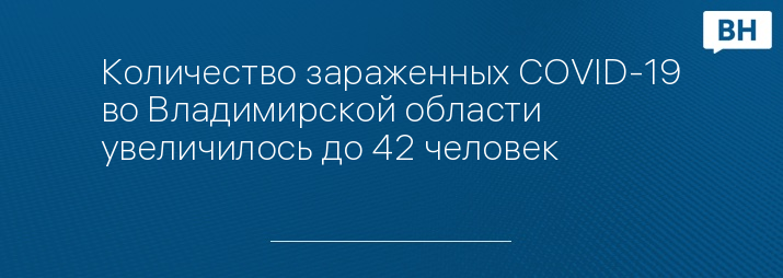 Количество зараженных COVID-19 во Владимирской области увеличилось до 42 человек