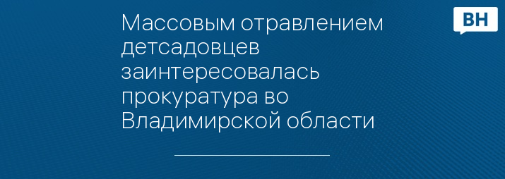 Массовым отравлением детсадовцев заинтересовалась прокуратура во Владимирской области