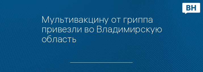 Мультивакцину от гриппа привезли во Владимирскую область