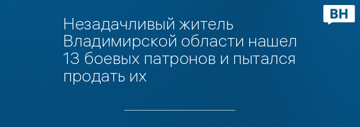 Незадачливый житель Владимирской области нашел 13 боевых патронов и пытался продать их