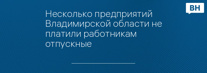 Несколько предприятий Владимирской области не платили работникам отпускные